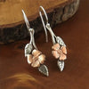 Alloy Leaf Flower Earrings Retro Simple Jewelry