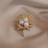 Alloy Leaf Rhinestone Brooch Electroplating Minimalist Women's Jewelry