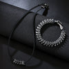 Alloy Leather Bracelet Necklace With Dark Black Dragon Spine Pattern Vintage Punk Hip Hop Style Electroplated