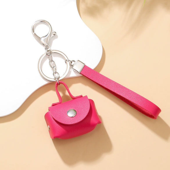 Alloy Leather Coin Purse Dopaminecolored Necklace Sweater Chain Key Chain Accessory