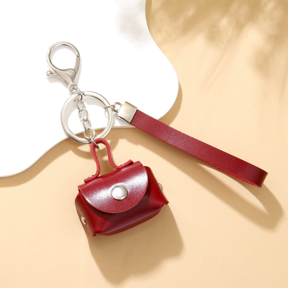 Alloy Leather Coin Purse Dopaminecolored Necklace Sweater Chain Key Chain Accessory