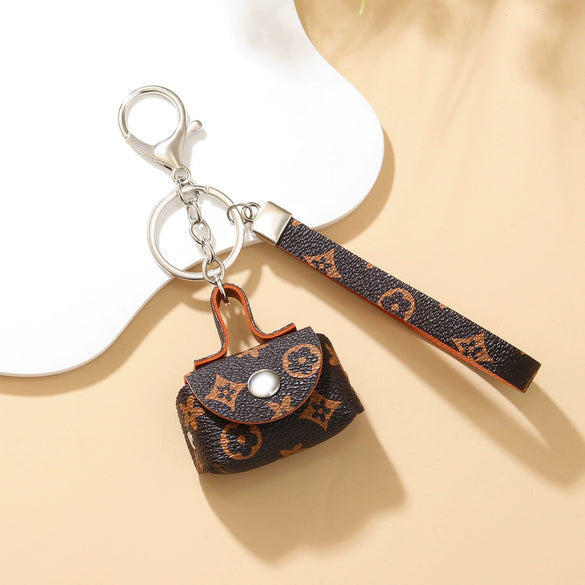 Alloy Leather Coin Purse Dopaminecolored Necklace Sweater Chain Key Chain Accessory