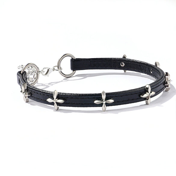 Alloy Leather Fashion Collar Necklace Choker With Geometric Design For Women
