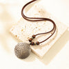 Alloy Leather Jewelry Retro Geometric Round Pendant Necklace With Cowhide Rope And Electroplating Design