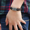 Alloy Leather Men's Bracelet With Ghost Skull Pattern And Electroplating Treatment Fashion Style