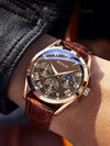 Alloy Leather Men's Business Quartz Watch Waterproof With Pin Buckle And Round Dial