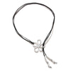 Alloy Leather Rope Fashion Clavicle Chain With Hollow Flower Design And Electroplating Treatment For Women