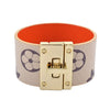Alloy Leather Wide Bracelet With Geometric Pattern For Women Electroplated Punk Style Jewelry