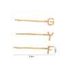 Alloy Letter Bangs Hair Clip Jewelry Gold Inlaid