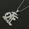 Alloy Letter Pendant Necklace With Diamond Mosaic Three Dimensional Creative Design