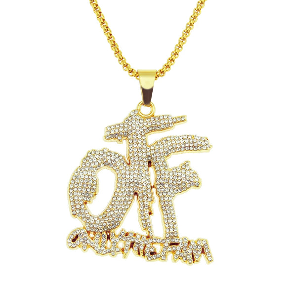 Alloy Letter Pendant Necklace With Diamond Mosaic Three Dimensional Creative Design