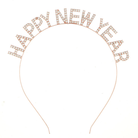 Alloy Letter Rhinestone Hair Hoop Electroplating Unisex Hair Accessories