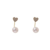 Alloy Light Luxury Heart Shape Electroplated Pearlencrusted Diamond Women's Earrings