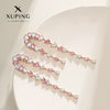 Alloy Light Luxury Water Drop Long Tassel Earrings With Electroplating