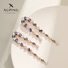 Alloy Light Luxury Water Drop Long Tassel Earrings With Electroplating