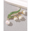 Alloy Lily Of The Valley Brooch For Women With Electroplating Treatment And Natural Style