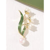 Alloy Lilyinthevalley Orchid Brooch For Women Electroplated Natural Style Suit Jacket Pin Accessories