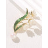 Alloy Lilyinthevalley Orchid Brooch For Women Electroplated Natural Style Suit Jacket Pin Accessories