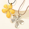 Alloy Liquid Flower Necklace Electroplated Simple Metal Style