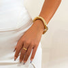Alloy Liquid Irregular Lava Geometry Open Bracelet For Women With Electroplating
