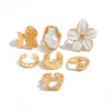 Alloy Liquid Lava Flower Open Ring Geometric Style Electroplating For Women