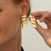 Alloy Liquid Metal Pleated Geometric Electroplating Animal Zodiac Women's Earrings