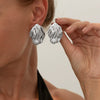 Alloy Liquid Metal Pleated Geometric Electroplating Animal Zodiac Women's Earrings