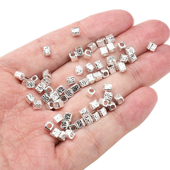 Alloy Loose Beads Spacer Beads Wheel Beads Square Beads Handmade Diy Bracelet Necklace Semifinished Electroplated Accessories