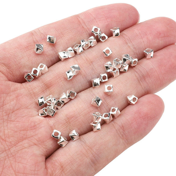 Alloy Loose Beads Spacer Beads Wheel Beads Square Beads Handmade Diy Bracelet Necklace Semifinished Electroplated Accessories