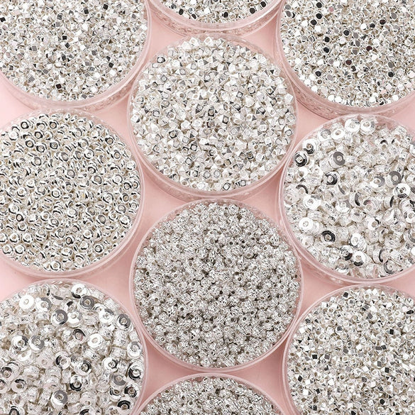 Alloy Loose Beads Spacer Beads Wheel Beads Square Beads Handmade Diy Bracelet Necklace Semifinished Electroplated Accessories