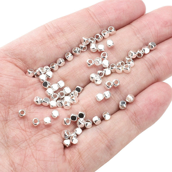 Alloy Loose Beads Spacer Beads Wheel Beads Square Beads Handmade Diy Bracelet Necklace Semifinished Electroplated Accessories