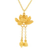 Alloy Lotus Tassel Pendant Necklace Light Luxury Electroplating Design For Women