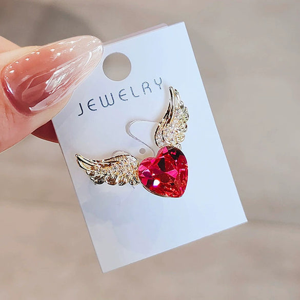 Alloy Love Angel Wings Brooch For Women Electroplated Clothes Accessories