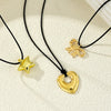 Alloy Love Bow Star Pendant Necklace Threepiece Set Electroplated For Women