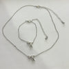 Alloy Love Drops Bells Letters Peach Heart Pendant Necklace Bracelet 2 Piece Set Electroplated Jewelry