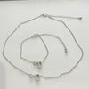 Alloy Love Drops Bells Letters Peach Heart Pendant Necklace Bracelet 2 Piece Set Electroplated Jewelry