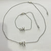 Alloy Love Drops Bells Letters Peach Heart Pendant Necklace Bracelet 2 Piece Set Electroplated Jewelry