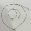 Alloy Love Drops Bells Letters Peach Heart Pendant Necklace Bracelet 2 Piece Set Electroplated Jewelry