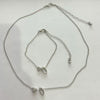 Alloy Love Drops Bells Letters Peach Heart Pendant Necklace Bracelet 2 Piece Set Electroplated Jewelry