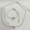 Alloy Love Drops Bells Letters Peach Heart Pendant Necklace Bracelet 2 Piece Set Electroplated Jewelry