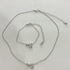 Alloy Love Drops Bells Letters Peach Heart Pendant Necklace Bracelet 2 Piece Set Electroplated Jewelry
