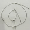 Alloy Love Drops Bells Letters Peach Heart Pendant Necklace Bracelet 2 Piece Set Electroplated Jewelry