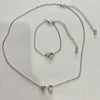 Alloy Love Drops Bells Letters Peach Heart Pendant Necklace Bracelet 2 Piece Set Electroplated Jewelry
