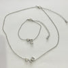 Alloy Love Drops Bells Letters Peach Heart Pendant Necklace Bracelet 2 Piece Set Electroplated Jewelry