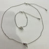 Alloy Love Drops Bells Letters Peach Heart Pendant Necklace Bracelet 2 Piece Set Electroplated Jewelry
