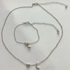 Alloy Love Drops Bells Letters Peach Heart Pendant Necklace Bracelet 2 Piece Set Electroplated Jewelry