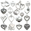 Alloy Love Heart And Love Letter Pendant Necklace Bracelet Keychain Vintage Style Electroplated