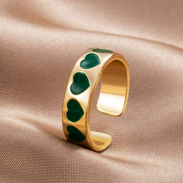 Alloy Love Heart Electroplated Ring Set For Women