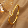 Alloy Love Pattern Diamondencrusted Electroplated Open Bracelet