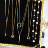 Alloy Love Pearl Necklace Set With Fivepointed Star Circle Butterfly Heart Geometric Animal Zodiac Patterns Electroplated For Women